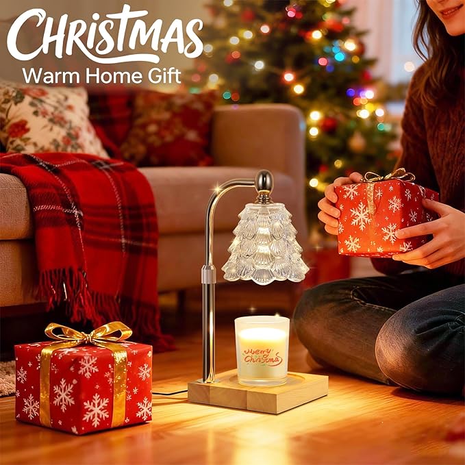 Candle Warmer Lamp with Timer Dimmer Adjustable Height, Candle Warmer with 2 Bulbs for Jar Candles, Home Decor, Birthday Gifts for Women