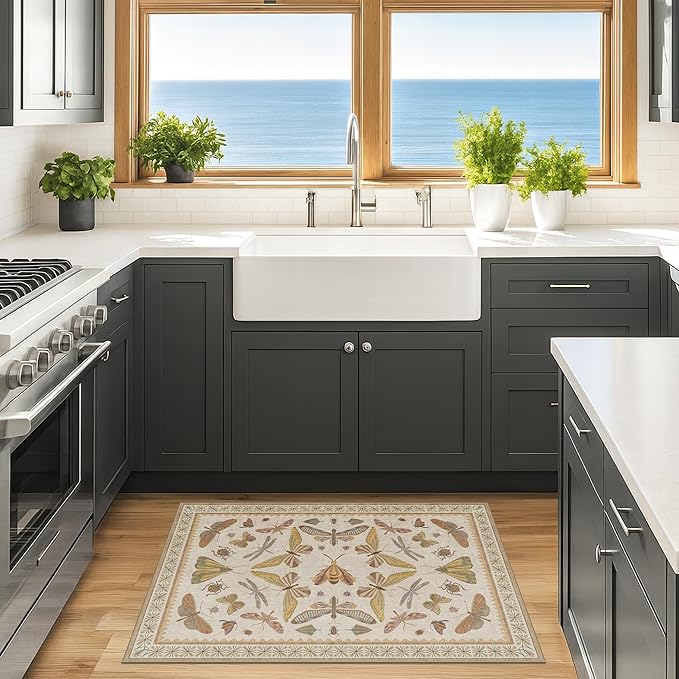 Boho Bathroom Rugs 2x3 Non Slip Washable - Stain Resistant Kitchen Rugs for Entryway, Mudroom, Powder Room, Soft Low Pile Cottagecore Nature Eclectic Small Throw Rug