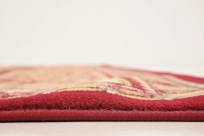 Unique Loom Reza Collection Traditional Persian Style Area Rug, 9 x 12 ft, Burgundy/Ivory