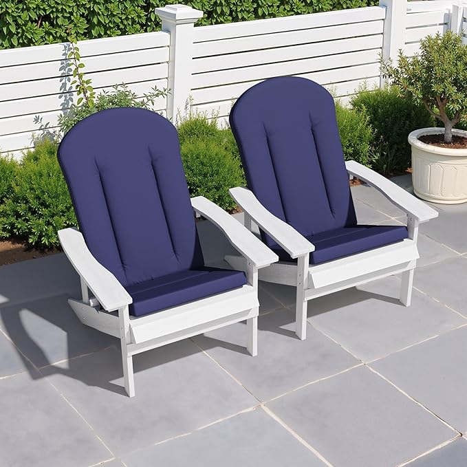 Crestlive Products 50x20 Inch Adirondack Chair Cushions Set of 2 Outdoor Rocking Chair Cushions Water Resistant
