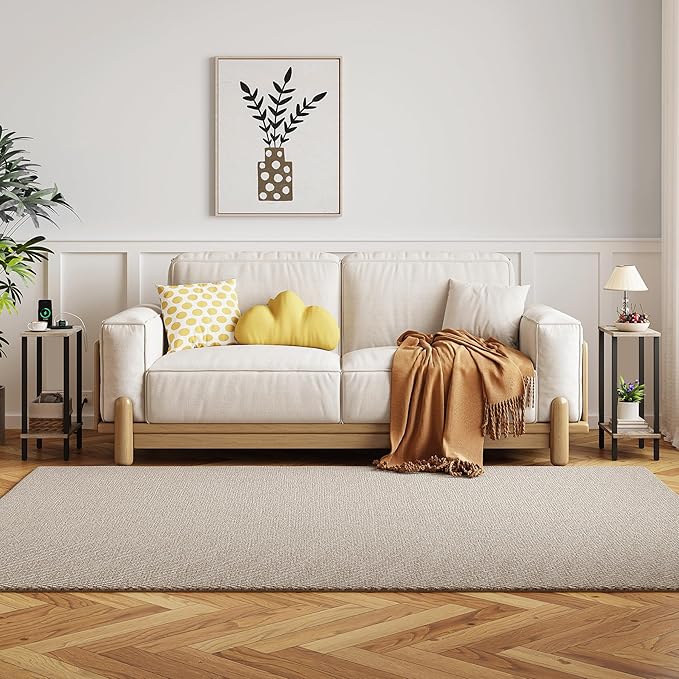 TUTOTAK Small Side Table, Narrow End Table, Set of 2, Skinny Sofa Table, Slim Nightstand, Couch Table, Living Room, Bed Room, Greige TB01BG0622