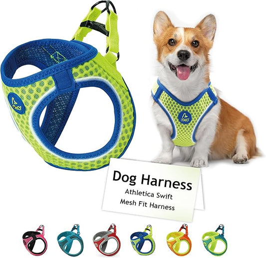 DOCO Dog Harness (Chest 13.5"-14", Weight 4–6 lbs) Athletica Adjustable Heavy Duty No Choke Puppy Vest for Small Dogs Lightweight Air Mesh, Reflective, Puppy Essentials – Lime, X-Small