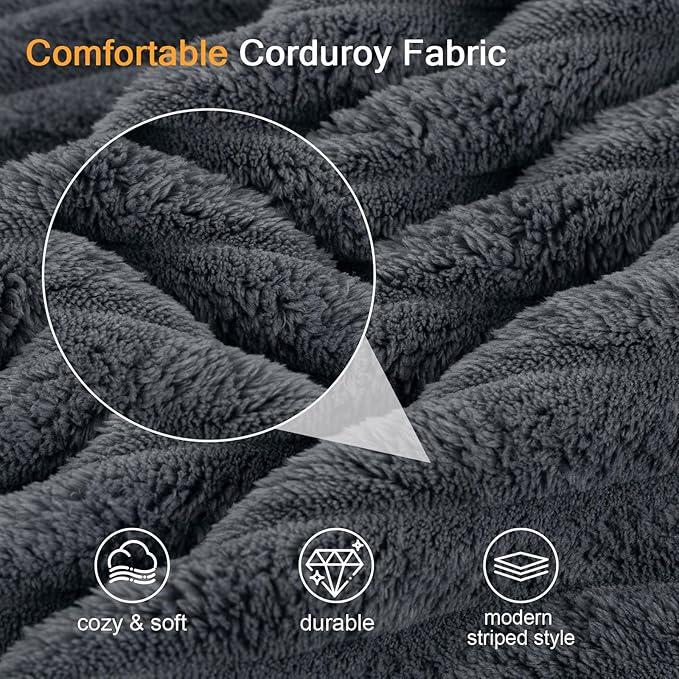 COMAX Convertible Sofa Bed, Folding Floor Couch Corduroy Fold Out Couch Bed Futon Sleeper Mattress with Pillows, Boneless Sofa Comfy Lounge Loveseat for Living Room Bedroom, Plush Grey