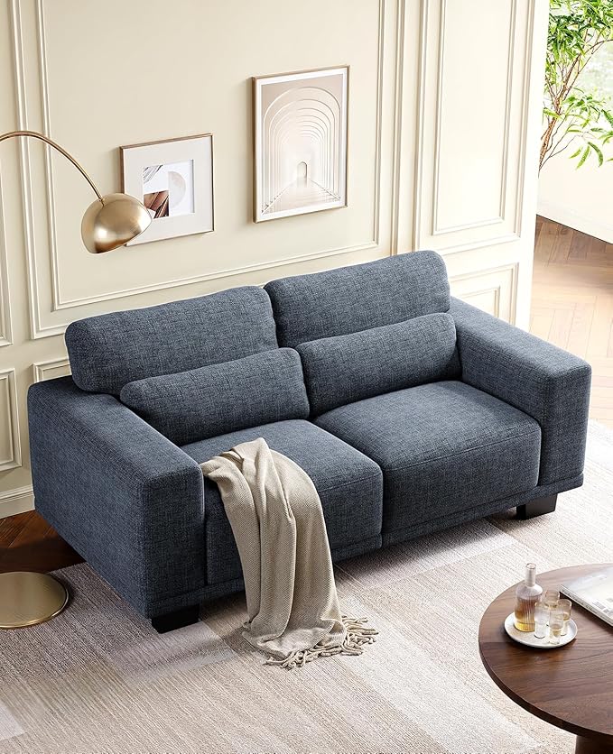 Amada 65" Loveseat Sofa, 2 Seater Couch with Deep Seats and Wide Armrests for Living Room, Comfy Couch with Removable Washable Covers, Easy Assembly