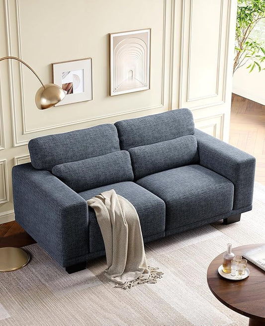 Amada 65" Loveseat Sofa, 2 Seater Couch with Deep Seats and Wide Armrests for Living Room, Comfy Couch with Removable Washable Covers, Easy Assembly