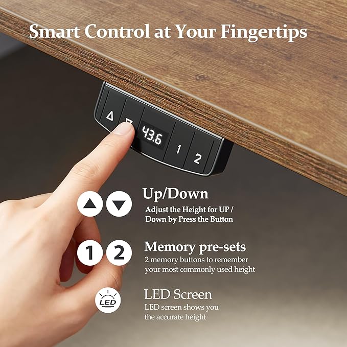 Klicelor 63 Inch Electric Standing Desk with Drawers and Keyboard Tray, Height Adjustable Desks for Home Office, Sit Stand Up Computer Workstation with Two Pieces, Rustic Brown