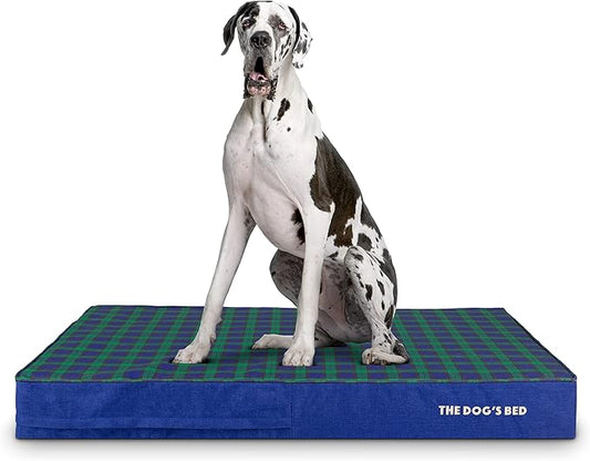 The Dog’s Bed Orthopedic Memory Foam Dog Bed, XXL Black Watch Tartan 54x36 Pain Relief for Arthritis, Hip & Elbow Dysplasia, Post Surgery, Lameness, Supportive, Calming, Waterproof Washable Cover