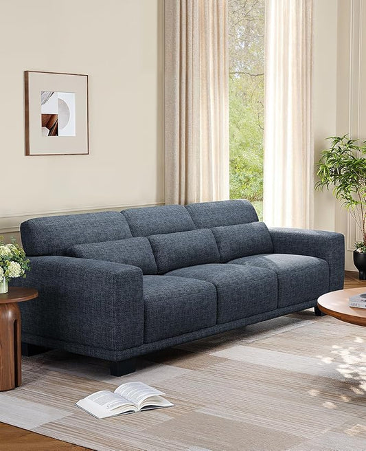 Amada 89" Sofa, 3 Seater Couch for Living Room, Modern Sofa with Deep Seats & Wide Armrests, Comfy Couch with Removable Washable Covers, Linen Fabric, Easy Assembly