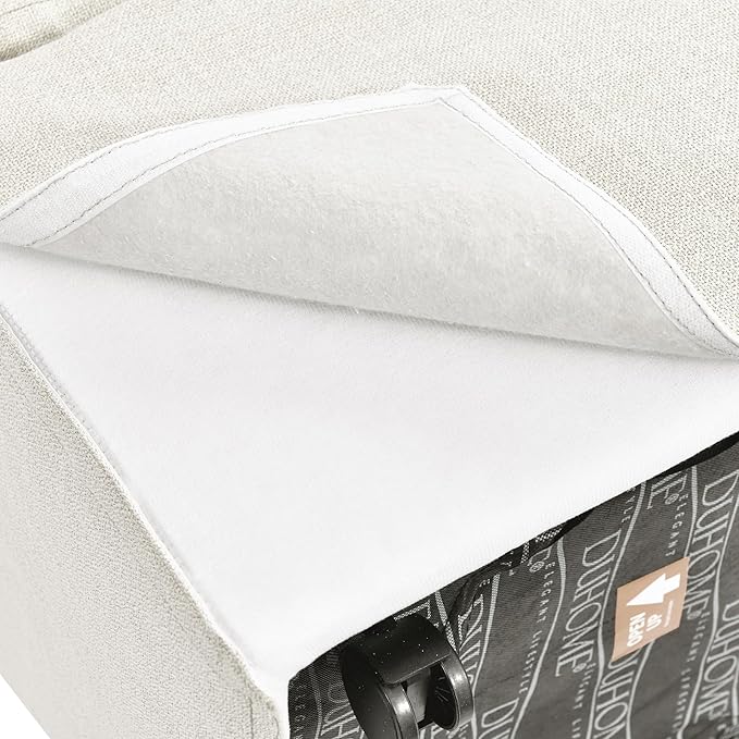 DUHOME Upholstered Armless Dining Chair with Casters,Linen Dining Chairs Set of 2 for Living Room,Single Sofa Chair with 4 Casters for Bedroom Reading Room Waiting Room Kitchen Dining Room