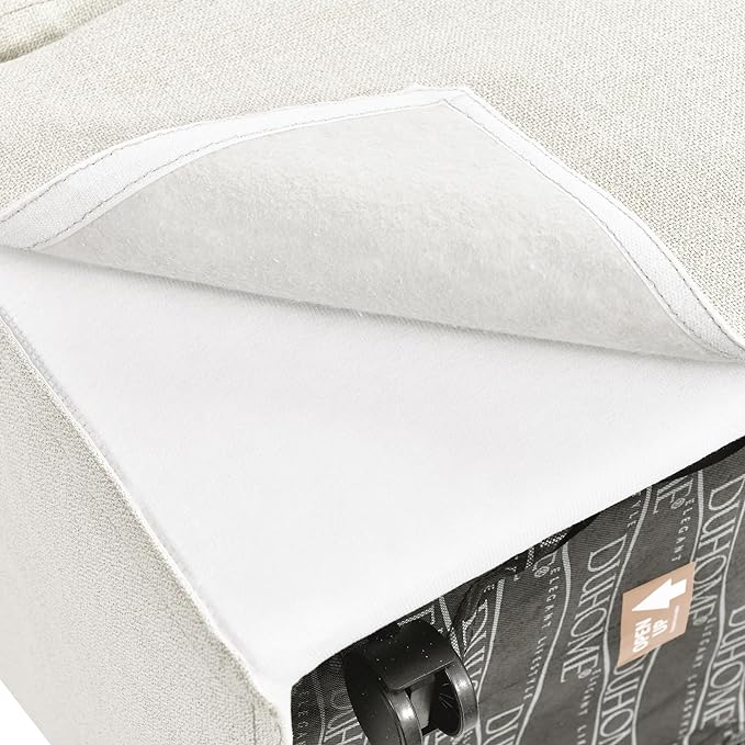 DUHOME Upholstered Armless Dining Chair with Casters,Linen Dining Chairs Set of 4 for Living Room,Single Sofa Chair with 4 Casters for Bedroom Reading Room Waiting Room Kitchen Dining Room