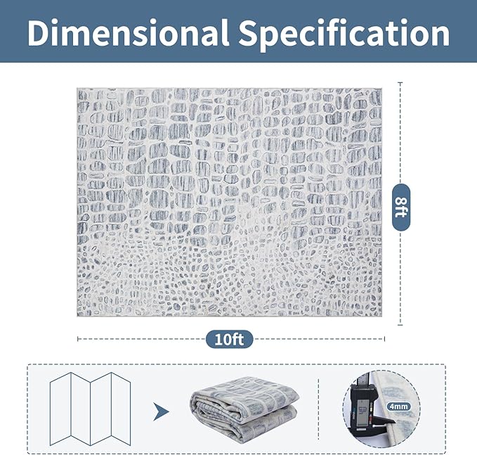 Washable Rugs 8x10 Area Rugs for Living Room,Bedroom,Dining Room- Modern Abstract Large Area Rugs with Non Slip Rubber Backing,Soft Low Pile Neutral Accent Carpet for Nursery Dorm Home Office