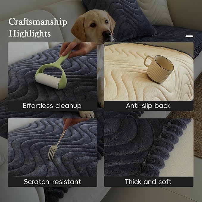 Couch Covers for 3 Cushion Couch Sofa Pet Friendly,Non-Slip Sofa Cover Washable