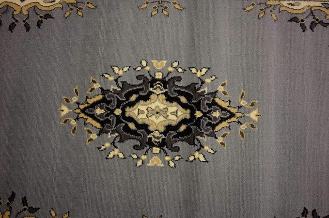 Unique Loom Reza Collection Traditional Persian Style Area Rug, 3 ft x 16 ft 5 in, Gray/Ivory