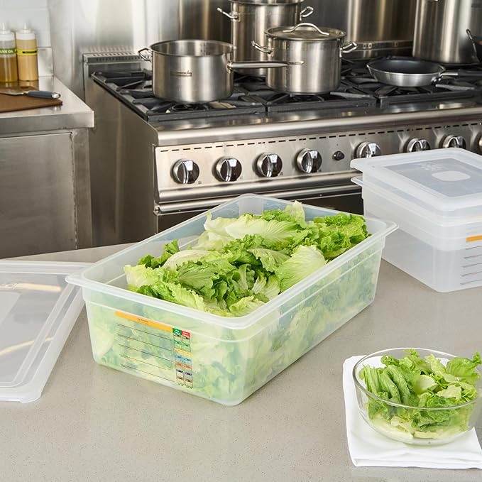 Restaurantware Food Storage Container 1 Pack of 20.7 x 12.6 x 5.9 Inches Plastic Stackable Storage Box White Reusable Label Container Dishwasher Safe For Restaurants And Kitchens