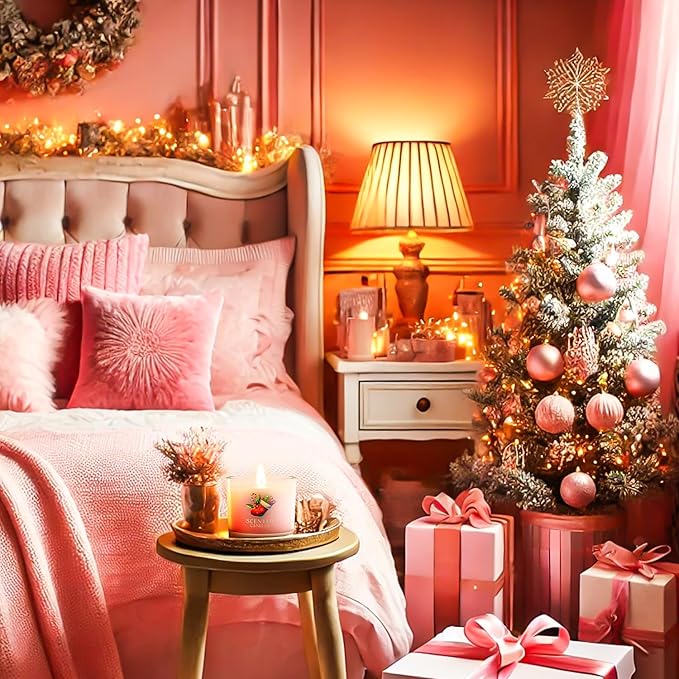 Christmas Candles, Scented Candles Gift Set for Stress Relief, 3 Votive Candles for Women and Men, Christmas Candle Gifts for Women (Red + Green + White, 7 oz)