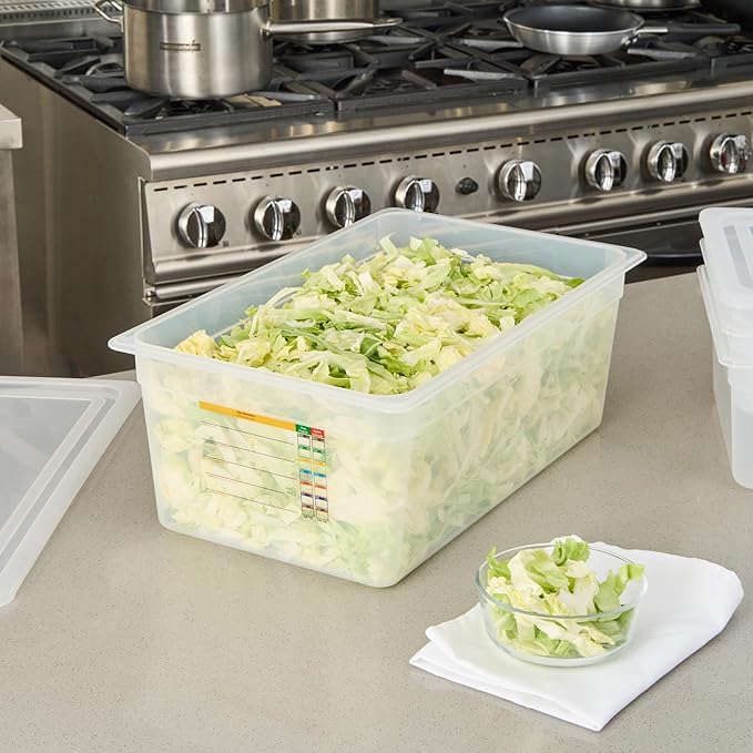 Restaurantware Food Storage Container 1 Pack of 20.7 x 12.6 x 7.8 Inches Plastic Stackable Storage Box White Reusable Label Container Dishwasher Safe For Restaurants And Kitchens