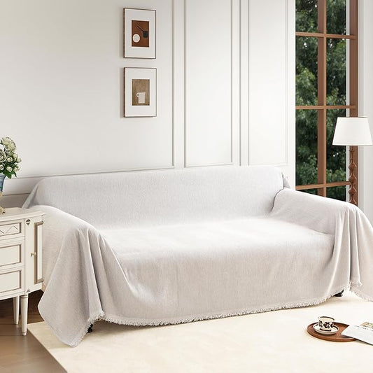 Couch Cover for 2-3 Cushion Couch Sofa Pet Friendly, Chenille Sectional L Shaped Sofa Cover Washable for Dogs Cats Kids, Furniture Protector Slipcover Decor for Living Room, 71"x118"