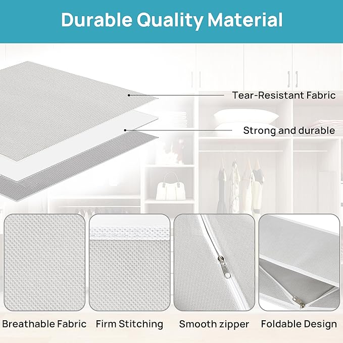 Vtopmart 12 Pack Baby Clothes Organizer, Dresser Drawer Organizer for Baby Clothing, Foldable Fabric Closet Drawer Storage Bins, Dresser Dividers for Bra, Socks, Ties, Scarf