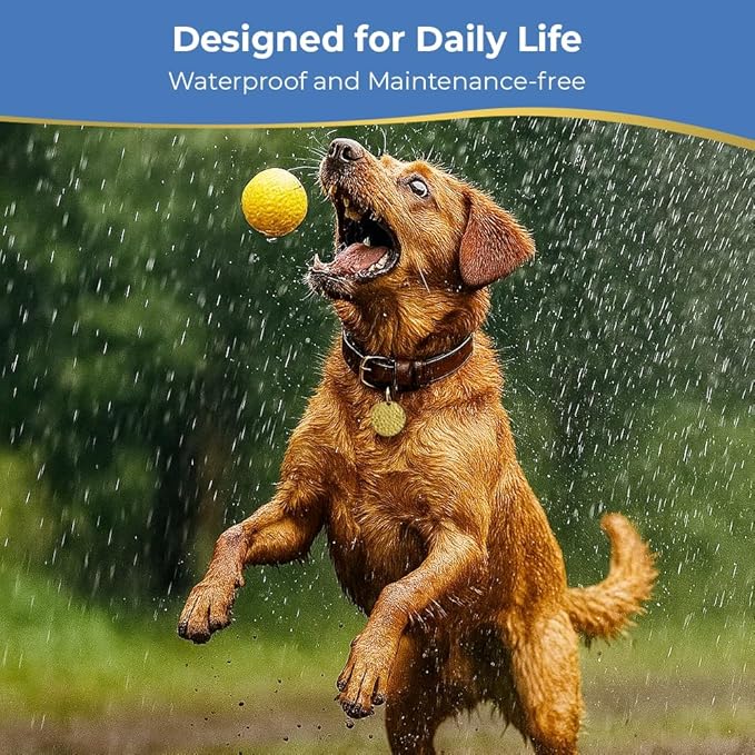 Flea & Tick Repellent Collar Tag for Dogs & Cats – 12 Month Protection – Chemical-Free, Waterproof, Natural BioResonance Technology – Safe for Pets & People, No Pesticides, No Batteries