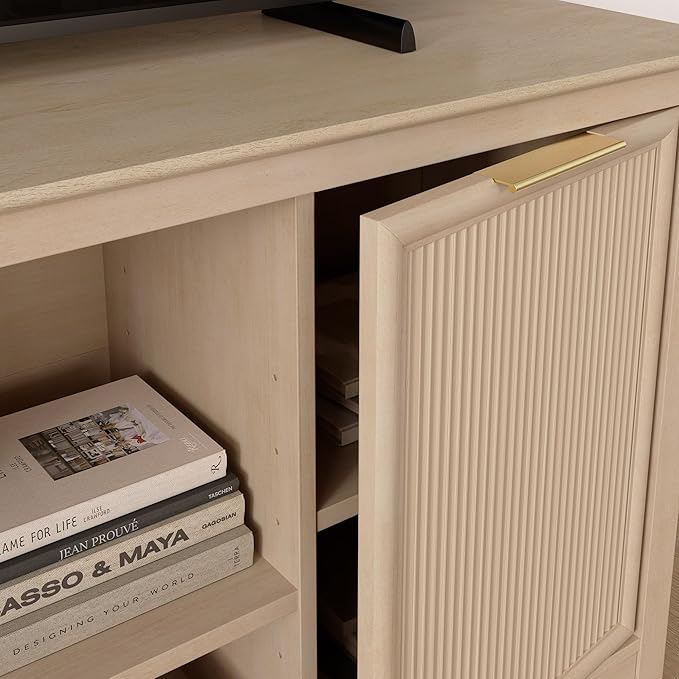 Bush Home 58-inch Sideboard Storage Cabinet, Dining Room Furniture, Camille Collection, Natural Birch