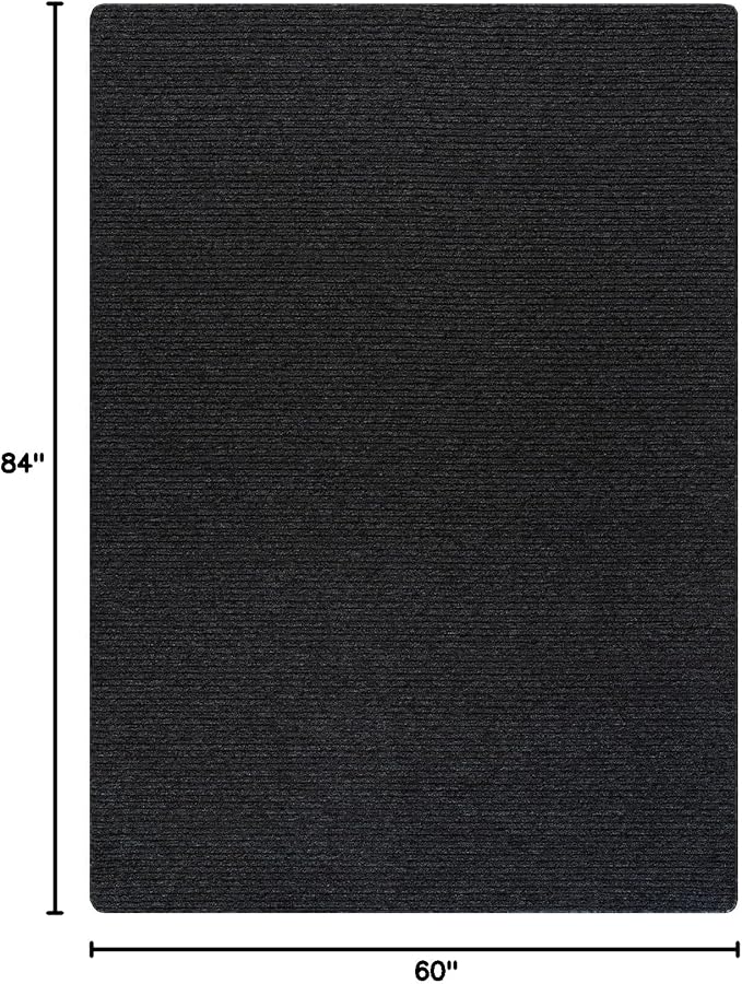 Non Slip Dark Gray Solid Rubber Back Thing Rug for Living Room 5x7 Area Rugs for Kitchen, Rugs for Bedroom, Stain Resistant Easy Cleaning Non Shedding Carpet Dark Gray 5 x 7