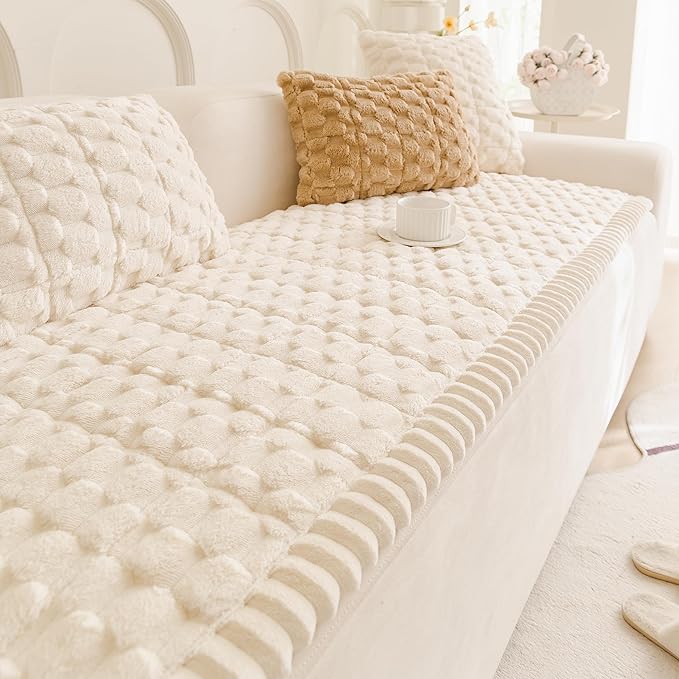 Mivnue Pet Couch Cover, Couch Covers for Dogs, Washable Dog Sofa Covers Couch Protector, Fuzzy Non Slip Couch Slipcover Pet Friendly