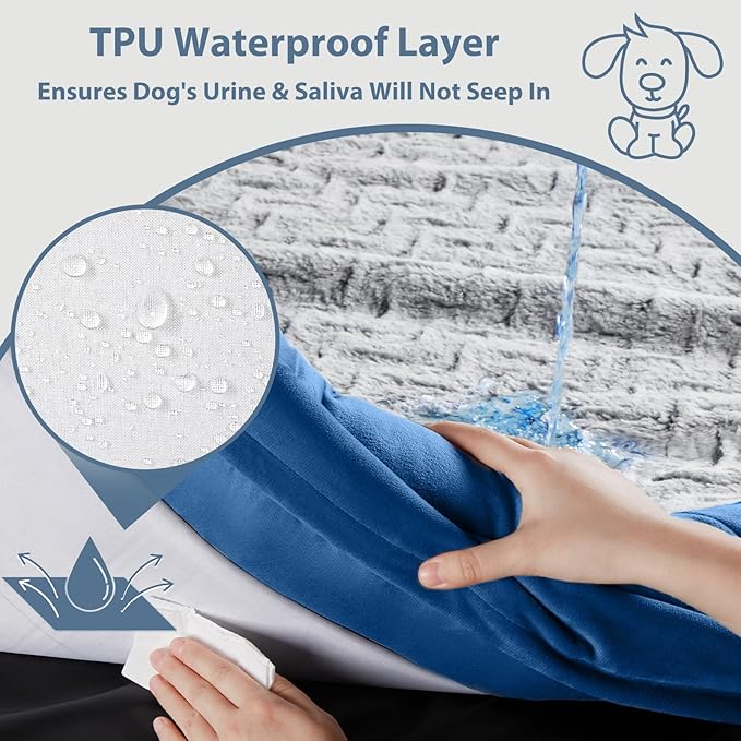WNPETHOME XL Extra Large Dog Bed, Washable Dog Couch with Removable Waterproof Cover, Orthopedic Large Pet Sofa Bed with Bolster Sides for Sleeping