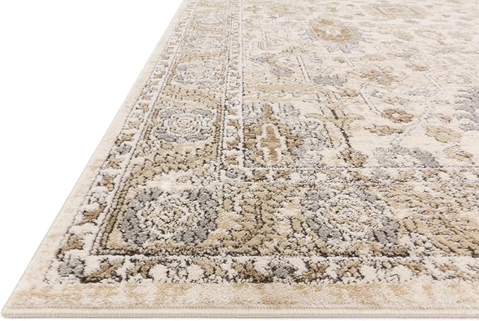 Loloi Teagan Collection TEA-03 Ivory/Sand 7'-11" x 10'-6" Area Rug, Large, Soft Neutral Rug, High-Traffic for Living Room, Bedroom, Home Office, Dining Area