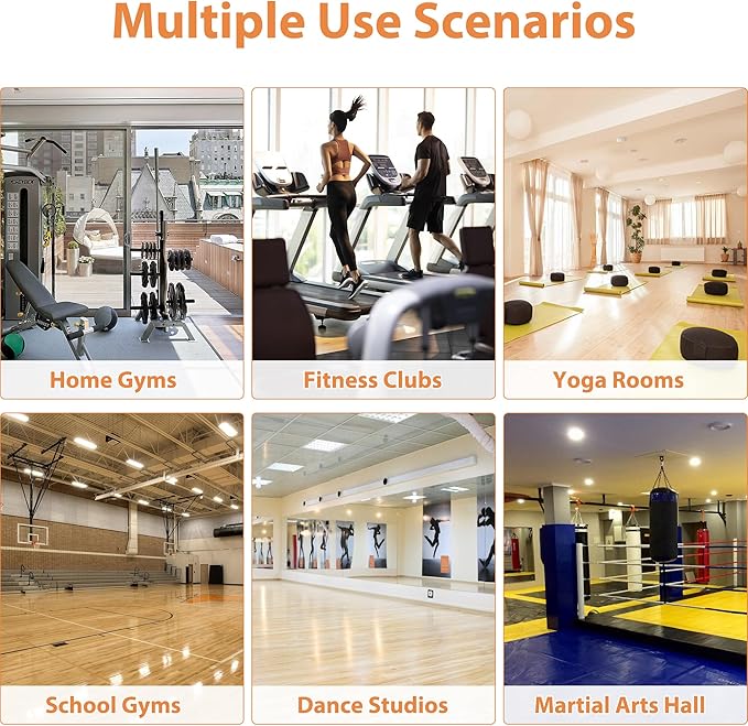 ROOMTEC Home Gym Mirror 72"x36"-2PCS Frameless Wall Mounted Fitness Mirror, Large Tempered Glass Full Length for Yoga, Dance Studio, Workout Room