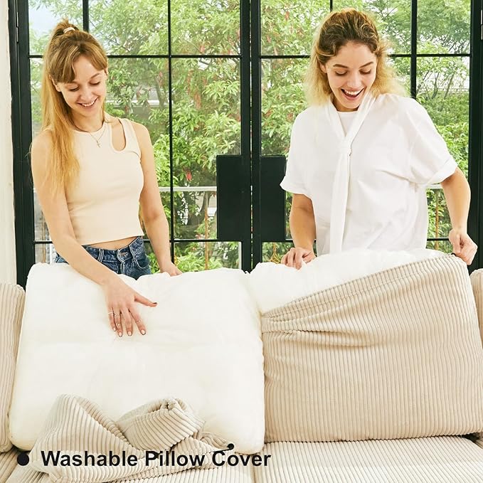 Belffin Modular Sectional Sofa Sectional Sleeper Sofa with Storages Sofa Bed Sectional Couches for Living Room (Beige)