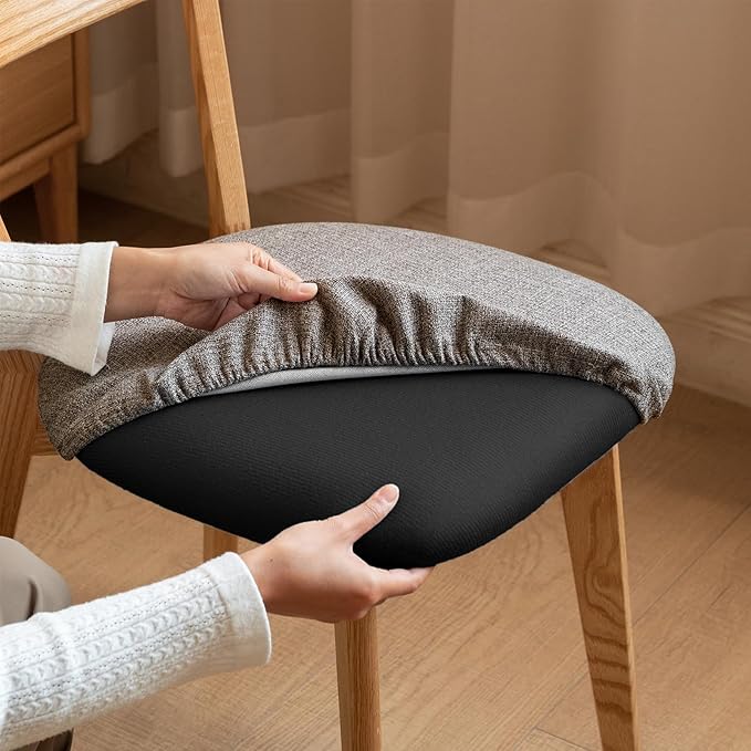 Oak Dining Chairs Set of 4 - Solid Wood Upholstered Dining Chairs,FAS-Grade North American Oak & Ergonomic Curved Back,Suitable for Restaurants, Dining Rooms, Kitchens,Sturdy 400 lbs Capacity