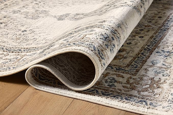 Loloi Teagan Collection TEA-02 Oatmeal/Ivory 7'-11" x 10'-6" Area Rug, Large, Soft Neutral Rug, High-Traffic for Living Room, Bedroom, Home Office, Dining Area
