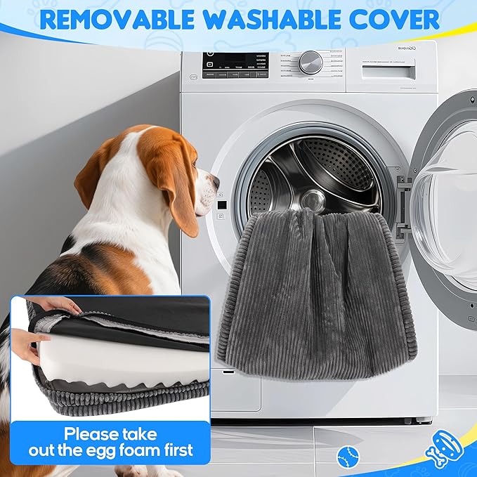 Dog Car Bed, Non-Slip Backseat Extender Pet Mat, Removable Washable Dog Bed for SUVs, Sedans & Trucks, Anti-Slip Travel Mat for Dogs, Easy Clean & Scratch-Proof & Comfort(Dark Gray, 50"x24.6")