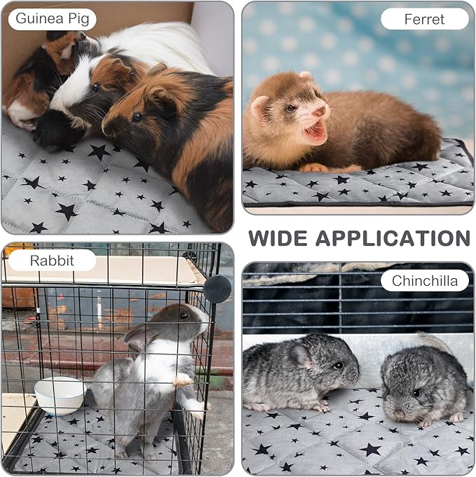 Namalu 4 Pack Self Warming Cat Bed Self Heating Cat Mat Star Pattern Soft Dog Crate Pad Thermal Pet Mat Anti Slip Kennel Dog Washable Warming Bed for Outdoor Indoor(18 x 18 Inch,Gray)