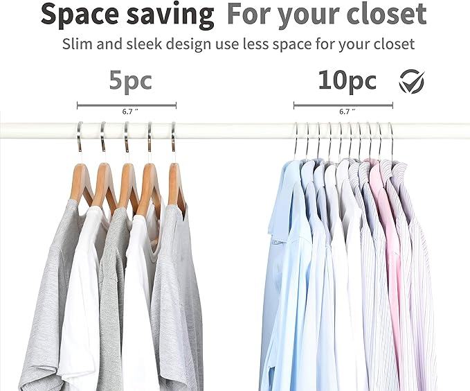 TOPIA HANGER Metal Hangers 20 Pack, Non Slip Clothes Hangers Space Saving, Heavy Duty Rubber Coated Wire Hanger for Coat, Shirt, Dress, Pants-Grey, CT12G