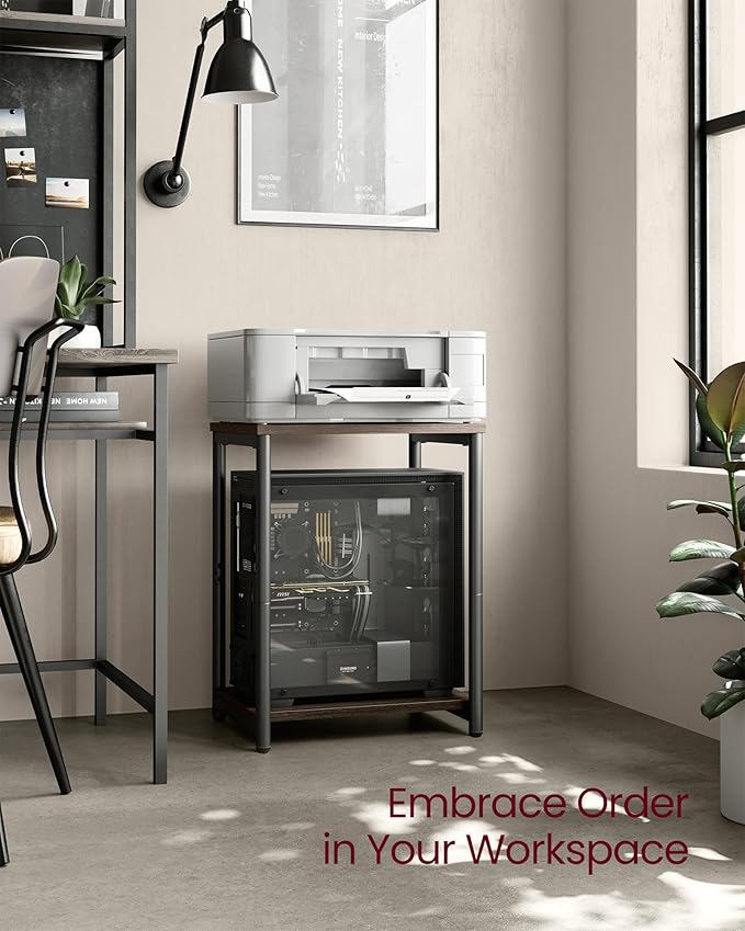 VASAGLE Side Tables Set of 2, Small End Table, Nightstand for Living Room, Bedroom, Office, Bathroom, Chestnut Brown and Classic Black ULET272B74