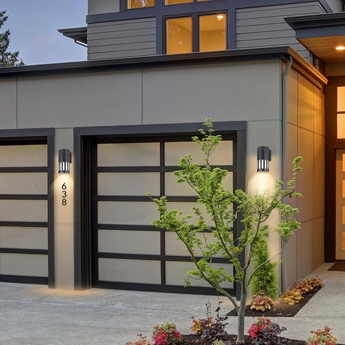 Outdoor Wall Sconce, Exterior Lighting Fixture - ETL Listed, Die-cast Aluminum Waterproof Wall Mount Cylinder Design - 1-Direction Up or Down Light Fixture for Porch, Backyard or Patio