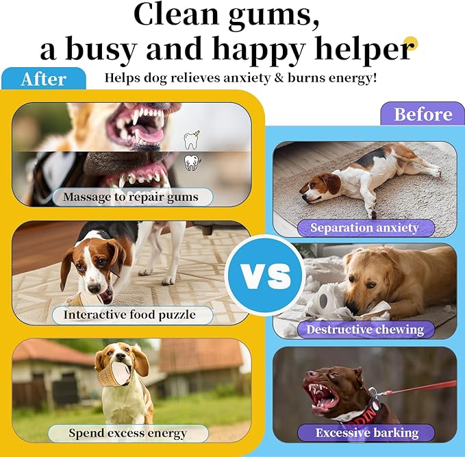 Interactive Dog Toy, Leak Proof Vortex Ice Cream Cone Chew Toy, Frozen Treat Dispensing Dog Toys, Dog Puzzle Toys, Indestructible Dog Toys for Small/Medium/Large Breeds, freezable Dog Toy