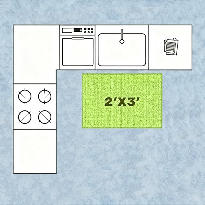 entryway Rug 2×3 Washable Green Kitchen Small Rugs