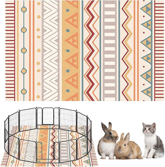 BNOSDM Extra Large Cage Liners for Rabbits 91" X 63" Washable Rabbit Pad Large Bunny Mat Anti Slip Rug for Bunnies Pet Carpet for Chinchillas Cats Guinea Pigs Ferrets Dogs