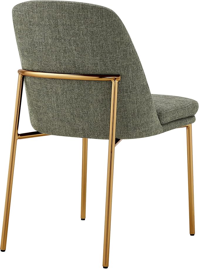 CHITA Modern Dining Chairs Set of 3, FSC Certified Metal Dining Chair for Dining Room, Moss Green