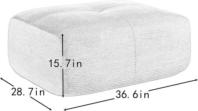 Camel Ottoman for Modular Sectional Sofa, Corduroy Deep Seat for Oversized Compressed Boneless Sectional Couches for Living Room Bedroom Apartment, Cloud Sofa Couch, Memory Foam, No Assembly