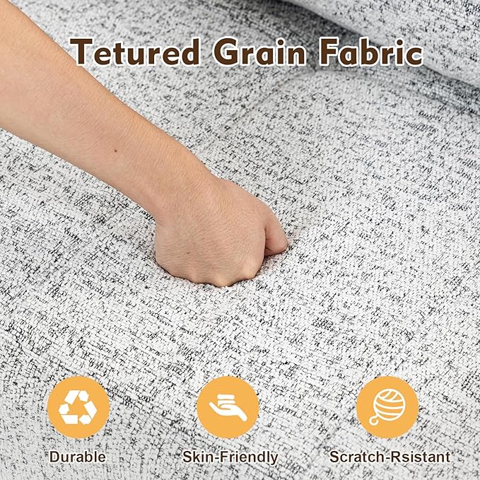 MEISSALIVVE 110.6" Convertible Sofa Bed,2-in-1 Modular Oversized Boneless Couch with Wide Armrest & Thick Cushion,Futon Sofa with Pull Out Bed for Living Room,Bedroom,No Assembly Required(Grey