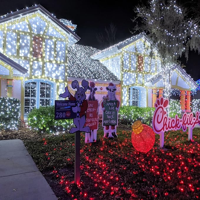 33ft 100 LED Christmas Lights Outdoor - 8 Modes Christmas String Lights Clear Wire Waterproof Plug in Twinkle Fairy String Lights for Indoor Outdoor Home Party Garden Decoration, Cool White