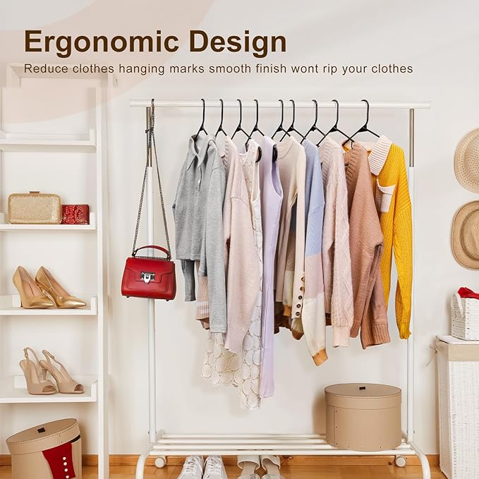 HOUSE DAY 1000 Pack Plastic Clothes Hangers, Commercial Bulk Shipment for Business, Sturdy Durable Notched Hangers Ideal for Retail Dry Cleaners Warehouses, Save Cost & Warehouse Space - Black