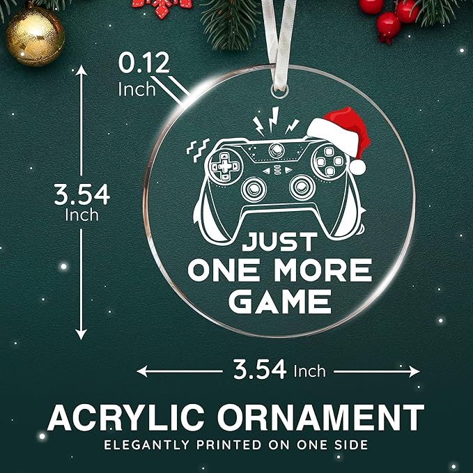 Gamer Ornaments for Christmas Tree - Video Game Ornaments, Unique Gifts for Gamers, Gaming Ornament, Perfect Game Controller Christmas Ornament, Ideal Present for Gamers
