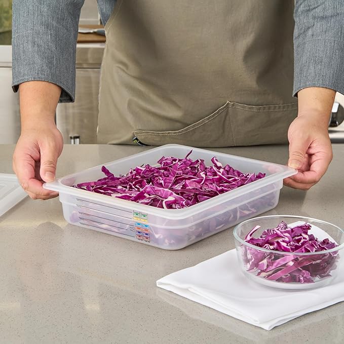 Restaurantware Food Storage Container 1 Pack of 12.7 x 10.3 x 2.5 Inches Plastic Stackable Storage Box White Reusable Label Container Dishwasher Safe For Restaurants And Kitchens