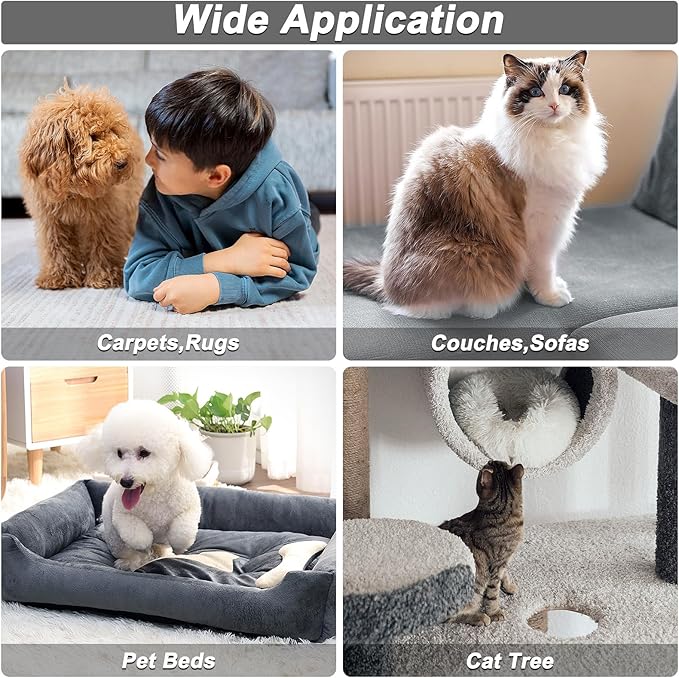 B-Land Carpet Rake for Pet Hair Removal, Reusable Pet Hair Remover with 60” Adjustable Long Handle, Carpet Scraper Dog Cat Hair Remover Tool for Rugs, Mats