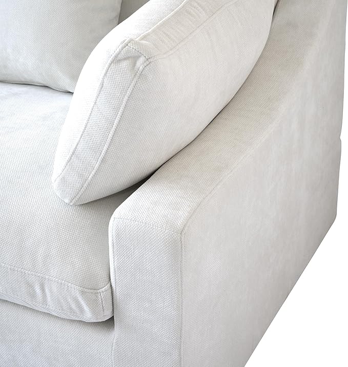 WJShome 160" Cloud Couch Sectional for Living Room, Down Filled Modular Sectional Sofa,4 Seater Convertible Couch, Sofa Covers Washable&Replaceable,White