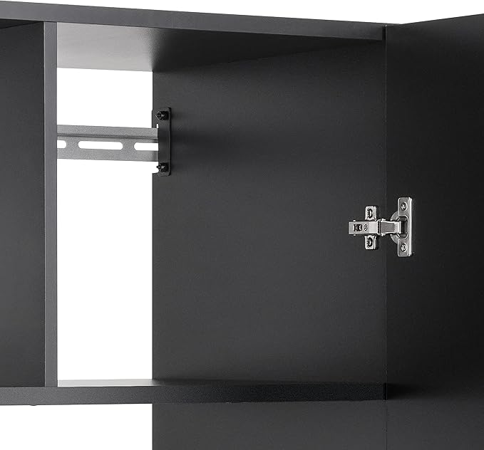 Prepac HangUps Large Storage Cabinet - Immaculate Black 36" Cabinet with Storage Shelves and Doors; Ideal for Bin and General Storage Solutions